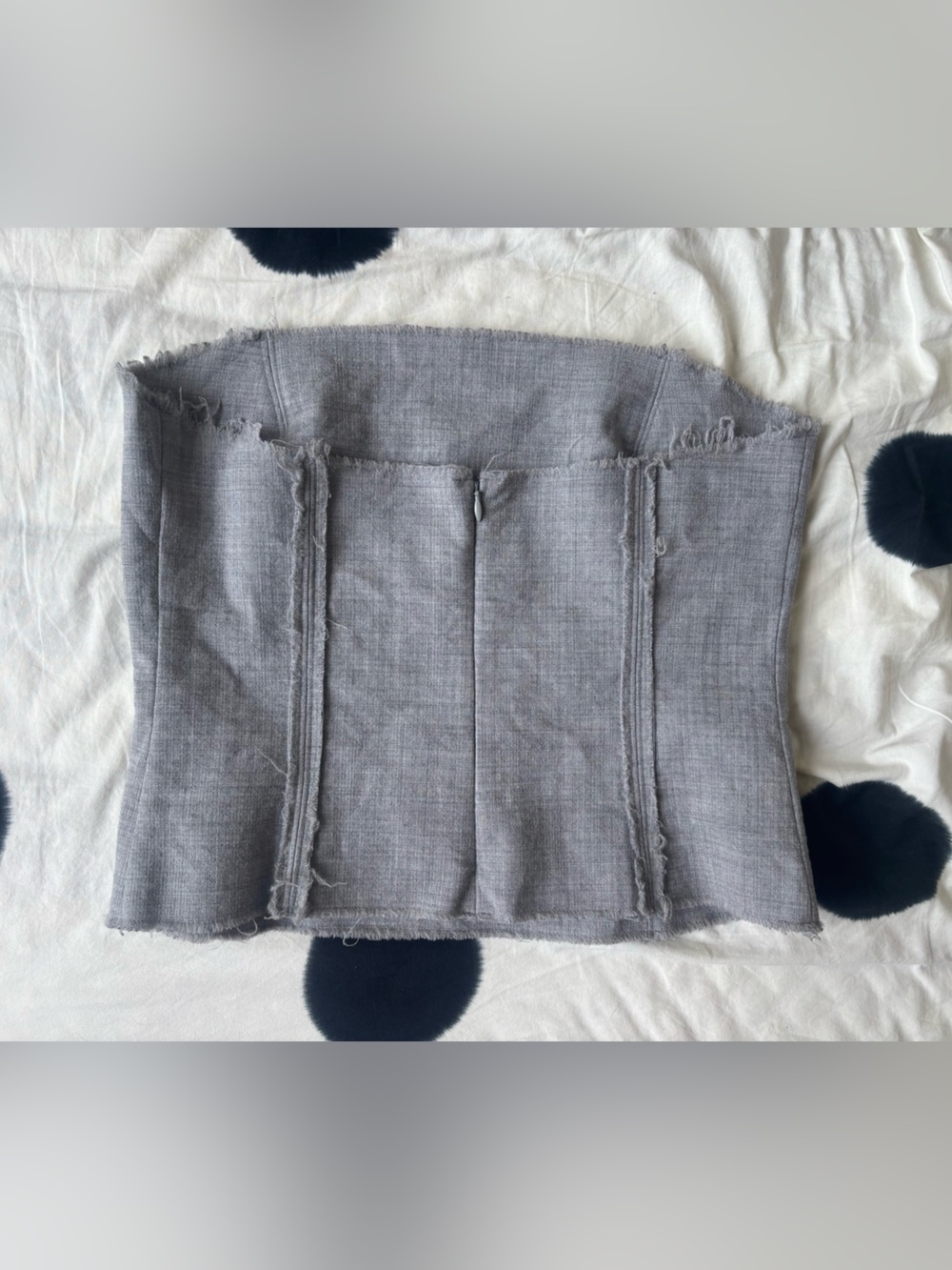 St Agni grey bustier tube w raw hems - M - Picture 6 of 6